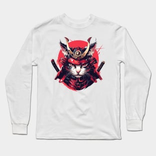 samurai cat Long Sleeve T-Shirt